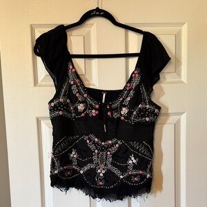 Embroidered Free People Blouse
